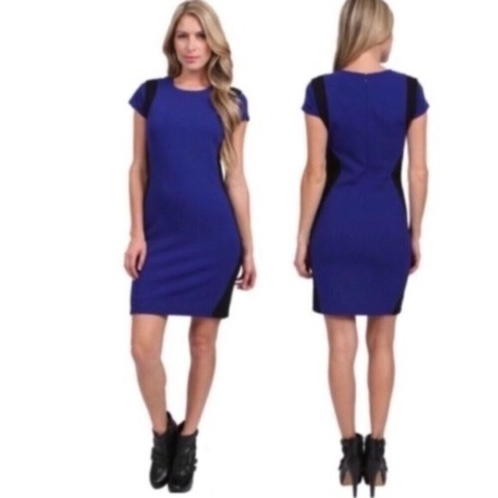 Diane Von Furstenberg Pele Blue Black Dress 8